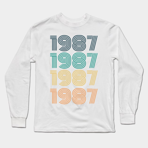 vintage 1987,gift for her Long Sleeve T-Shirt by Sabahmd